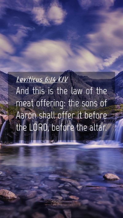 Picture 04 - Leviticus 6:14 KJV Mobile Phone Wallpaper - And this is the law of the meat offering: the - Mobile Bible Verse Wallpaper