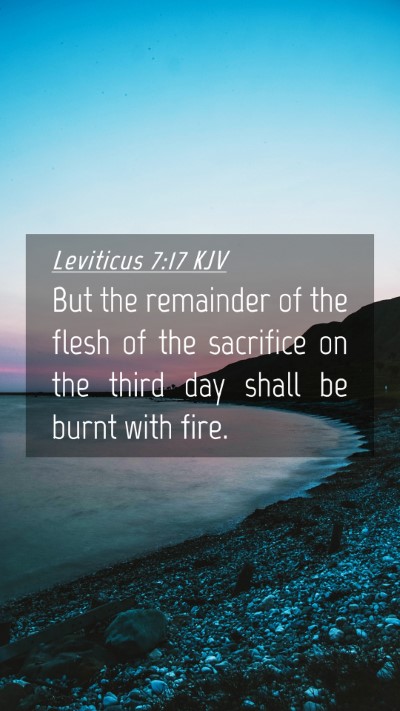 Picture 04 - Leviticus 7:17 KJV Mobile Phone Wallpaper - But the remainder of the flesh of the sacrifice - Mobile Bible Verse Wallpaper