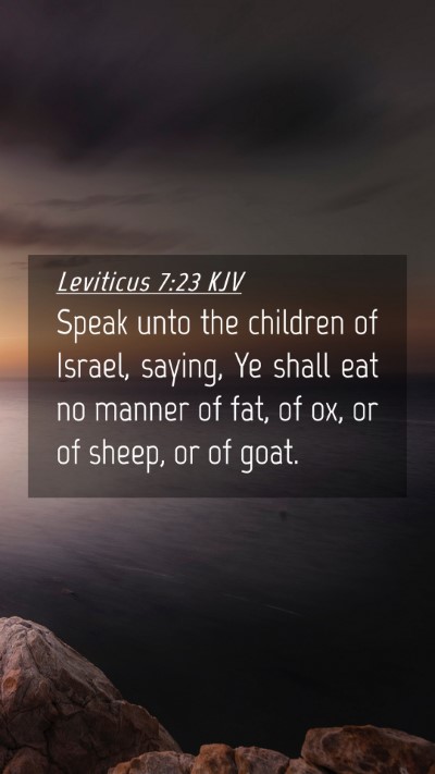 Picture 04 - Leviticus 7:23 KJV Mobile Phone Wallpaper - Speak unto the children of Israel, saying, Ye - Mobile Bible Verse Wallpaper