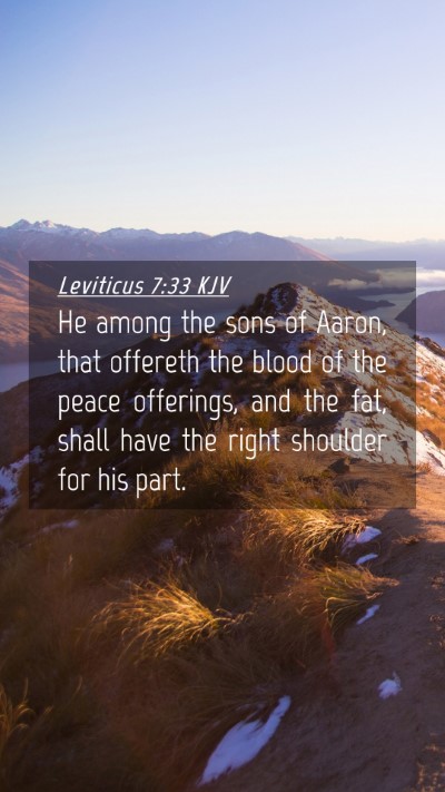 Picture 04 - Leviticus 7:33 KJV Mobile Phone Wallpaper - He among the sons of Aaron, that offereth the - Mobile Bible Verse Wallpaper