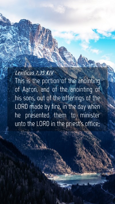Picture 04 - Leviticus 7:35 KJV Mobile Phone Wallpaper - This is the portion of the anointing of Aaron, - Mobile Bible Verse Wallpaper