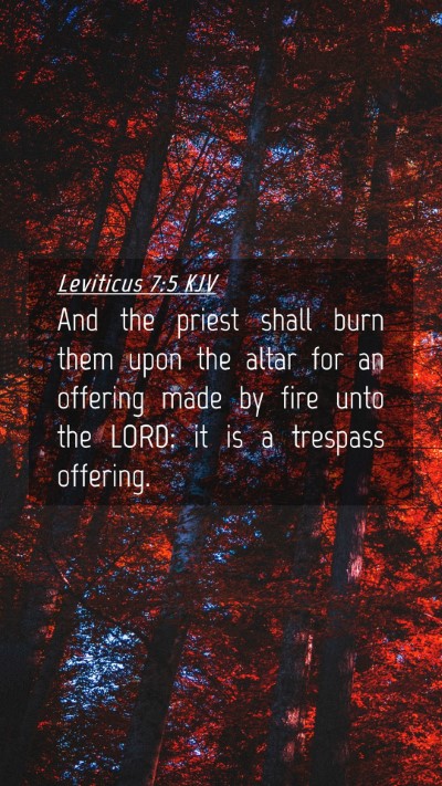 Picture 04 - Leviticus 7:5 KJV Mobile Phone Wallpaper - And the priest shall burn them upon the altar for - Mobile Bible Verse Wallpaper