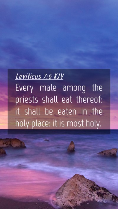Picture 04 - Leviticus 7:6 KJV Mobile Phone Wallpaper - Every male among the priests shall eat thereof: - Mobile Bible Verse Wallpaper