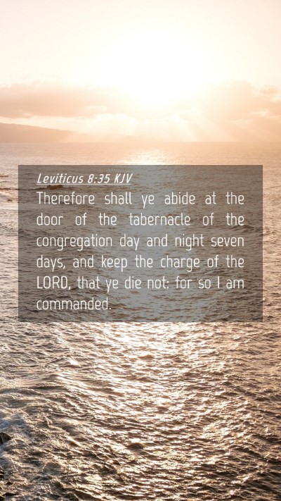 Picture 04 - Leviticus 8:35 KJV Mobile Phone Wallpaper - Therefore shall ye abide at the door of the - Mobile Bible Verse Wallpaper