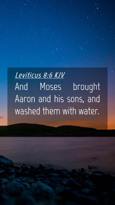 Picture 04 - Leviticus 8:6 KJV Mobile Phone Wallpaper - And Moses brought Aaron and his sons, and washed - Mobile Bible Verse Wallpaper
