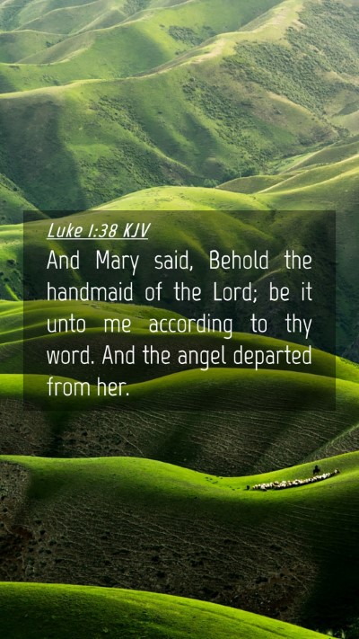 Picture 04 - Luke 1:38 KJV Mobile Phone Wallpaper - And Mary said, Behold the handmaid of the Lord; - Mobile Bible Verse Wallpaper