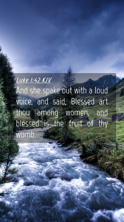 Picture 04 - Luke 1:42 KJV Mobile Phone Wallpaper - And she spake out with a loud voice, and said, - Mobile Bible Verse Wallpaper
