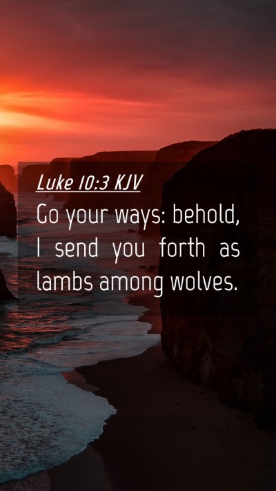 Picture 04 - Luke 10:3 KJV Mobile Phone Wallpaper - Go your ways: behold, I send you forth as lambs - Mobile Bible Verse Wallpaper