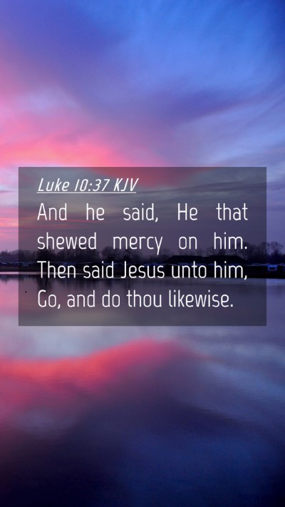 Picture 04 - Luke 10:37 KJV Mobile Phone Wallpaper - And he said, He that shewed mercy on him. Then - Mobile Bible Verse Wallpaper