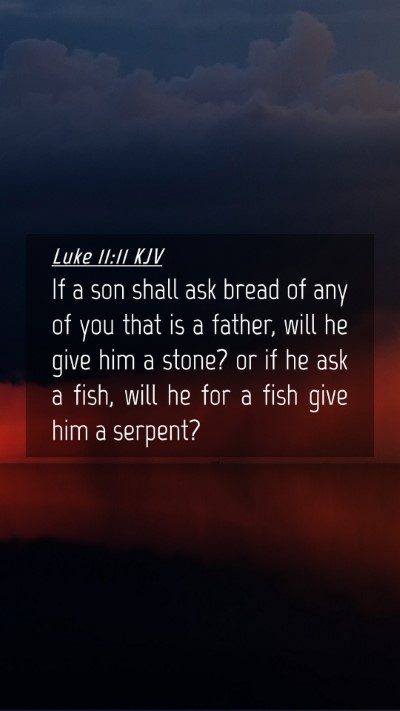 Picture 04 - Luke 11:11 KJV Mobile Phone Wallpaper - If a son shall ask bread of any of you that is a - Mobile Bible Verse Wallpaper