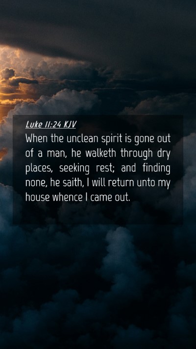 Picture 04 - Luke 11:24 KJV Mobile Phone Wallpaper - When the unclean spirit is gone out of a man, he - Mobile Bible Verse Wallpaper