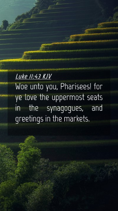 Picture 04 - Luke 11:43 KJV Mobile Phone Wallpaper - Woe unto you, Pharisees! for ye love the - Mobile Bible Verse Wallpaper