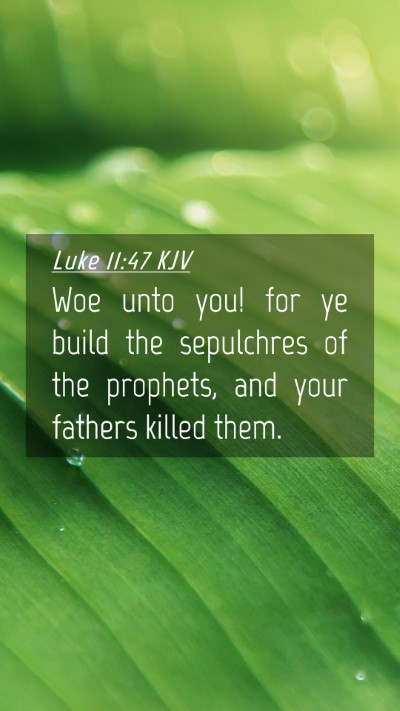 Picture 04 - Luke 11:47 KJV Mobile Phone Wallpaper - Woe unto you! for ye build the sepulchres of the - Mobile Bible Verse Wallpaper