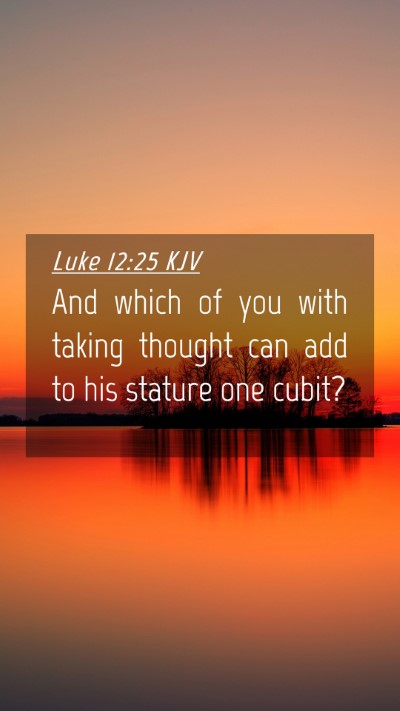 Picture 04 - Luke 12:25 KJV Mobile Phone Wallpaper - And which of you with taking thought can add to - Mobile Bible Verse Wallpaper