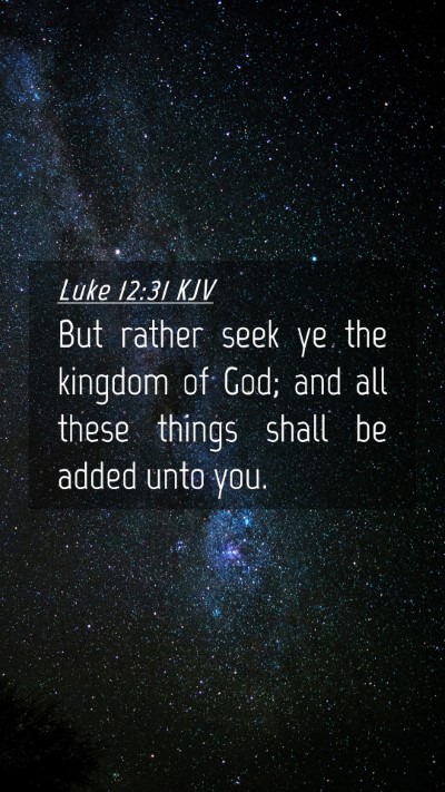 Picture 04 - Luke 12:31 KJV Mobile Phone Wallpaper - But rather seek ye the kingdom of God; and all - Mobile Bible Verse Wallpaper