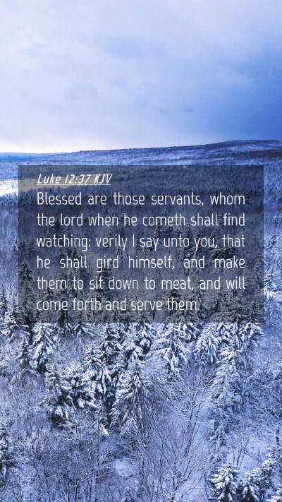 Picture 04 - Luke 12:37 KJV Mobile Phone Wallpaper - Blessed are those servants, whom the lord when he - Mobile Bible Verse Wallpaper