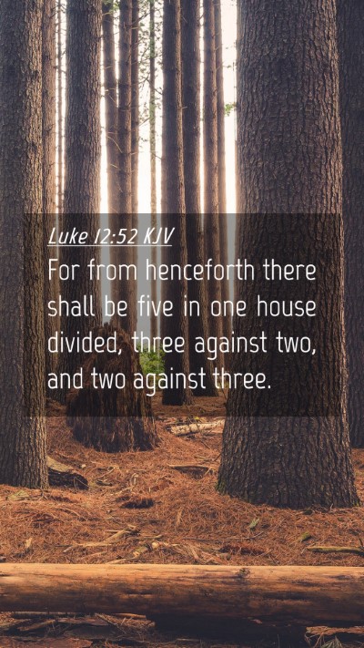Picture 04 - Luke 12:52 KJV Mobile Phone Wallpaper - For from henceforth there shall be five in one - Mobile Bible Verse Wallpaper