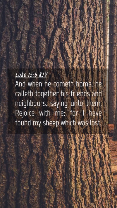 Picture 04 - Luke 15:6 KJV Mobile Phone Wallpaper - And when he cometh home, he calleth together his - Mobile Bible Verse Wallpaper