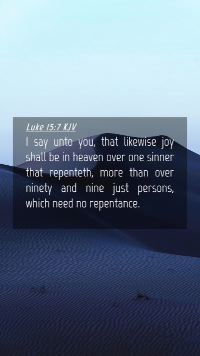 Picture 04 - Luke 15:7 KJV Mobile Phone Wallpaper - I say unto you, that likewise joy shall be in - Mobile Bible Verse Wallpaper