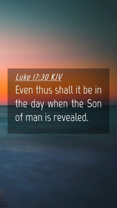 Picture 04 - Luke 17:30 KJV Mobile Phone Wallpaper - Even thus shall it be in the day when the Son of - Mobile Bible Verse Wallpaper