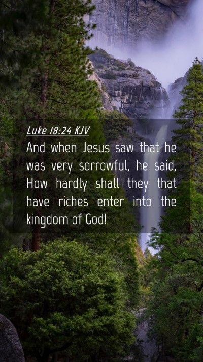 Picture 04 - Luke 18:24 KJV Mobile Phone Wallpaper - And when Jesus saw that he was very sorrowful, he - Mobile Bible Verse Wallpaper