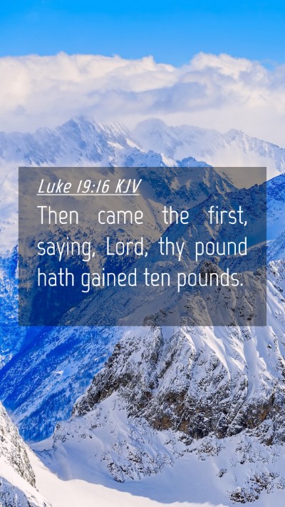 Picture 04 - Luke 19:16 KJV Mobile Phone Wallpaper - Then came the first, saying, Lord, thy pound hath - Mobile Bible Verse Wallpaper