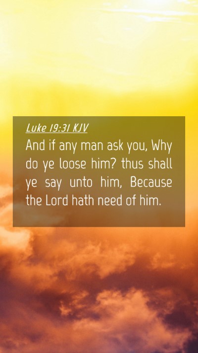 Picture 04 - Luke 19:31 KJV Mobile Phone Wallpaper - And if any man ask you, Why do ye loose him? thus - Mobile Bible Verse Wallpaper