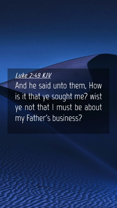 Picture 04 - Luke 2:49 KJV Mobile Phone Wallpaper - And he said unto them, How is it that ye sought - Mobile Bible Verse Wallpaper