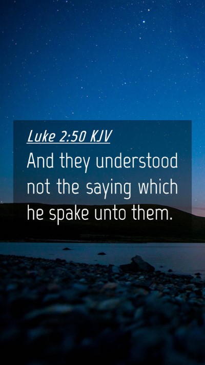 Picture 04 - Luke 2:50 KJV Mobile Phone Wallpaper - And they understood not the saying which he spake - Mobile Bible Verse Wallpaper