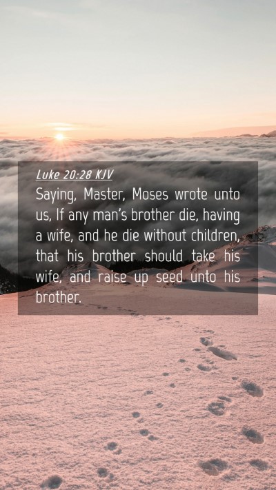 Picture 04 - Luke 20:28 KJV Mobile Phone Wallpaper - Saying, Master, Moses wrote unto us, If any man's - Mobile Bible Verse Wallpaper