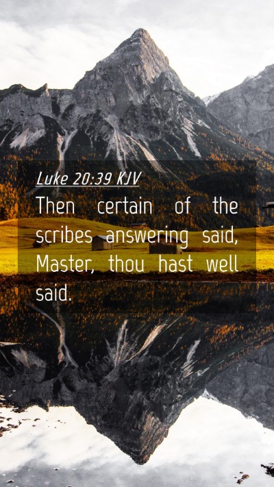 Picture 04 - Luke 20:39 KJV Mobile Phone Wallpaper - Then certain of the scribes answering said, - Mobile Bible Verse Wallpaper