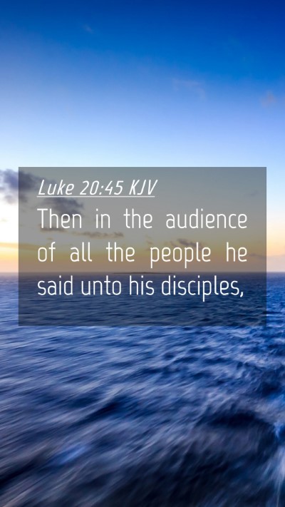 Picture 04 - Luke 20:45 KJV Mobile Phone Wallpaper - Then in the audience of all the people he said - Mobile Bible Verse Wallpaper