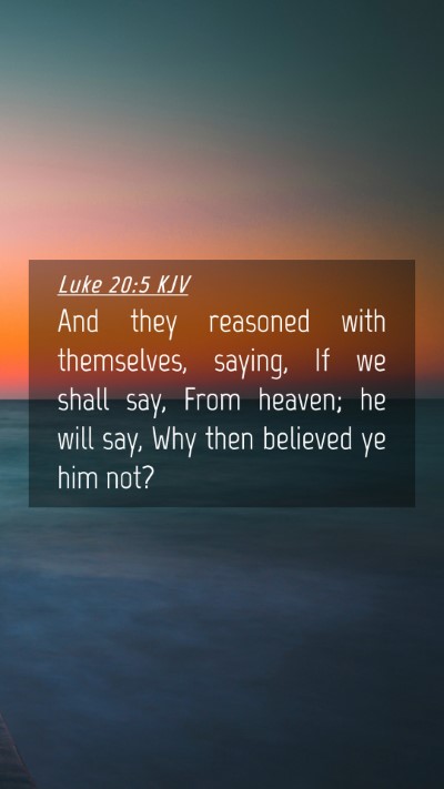 Picture 04 - Luke 20:5 KJV Mobile Phone Wallpaper - And they reasoned with themselves, saying, If we - Mobile Bible Verse Wallpaper