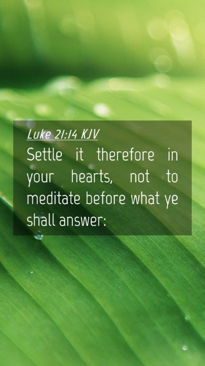 Picture 04 - Luke 21:14 KJV Mobile Phone Wallpaper - Settle it therefore in your hearts, not to - Mobile Bible Verse Wallpaper
