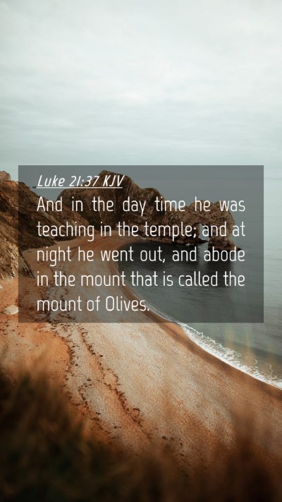 Picture 04 - Luke 21:37 KJV Mobile Phone Wallpaper - And in the day time he was teaching in the - Mobile Bible Verse Wallpaper