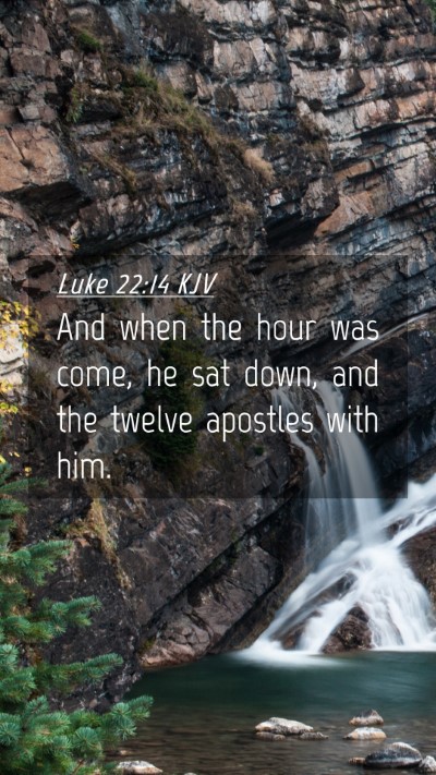 Picture 04 - Luke 22:14 KJV Mobile Phone Wallpaper - And when the hour was come, he sat down, and the - Mobile Bible Verse Wallpaper