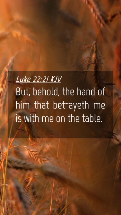 Picture 04 - Luke 22:21 KJV Mobile Phone Wallpaper - But, behold, the hand of him that betrayeth me is - Mobile Bible Verse Wallpaper