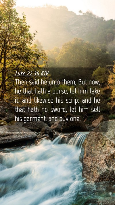 Picture 04 - Luke 22:36 KJV Mobile Phone Wallpaper - Then said he unto them, But now, he that hath a - Mobile Bible Verse Wallpaper