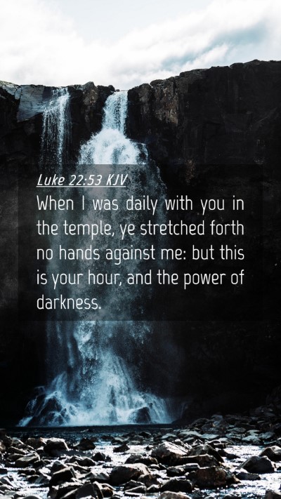 Picture 04 - Luke 22:53 KJV Mobile Phone Wallpaper - When I was daily with you in the temple, ye - Mobile Bible Verse Wallpaper