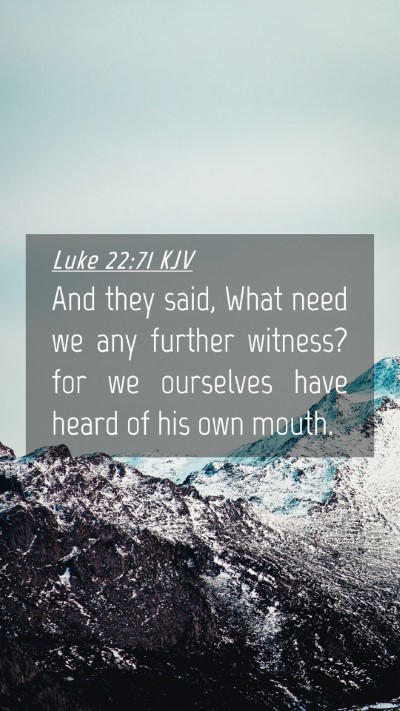 Picture 04 - Luke 22:71 KJV Mobile Phone Wallpaper - And they said, What need we any further witness? - Mobile Bible Verse Wallpaper