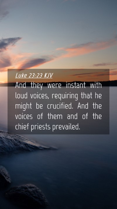 Picture 04 - Luke 23:23 KJV Mobile Phone Wallpaper - And they were instant with loud voices, requiring - Mobile Bible Verse Wallpaper