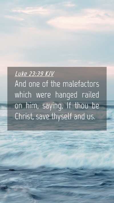 Picture 04 - Luke 23:39 KJV Mobile Phone Wallpaper - And one of the malefactors which were hanged - Mobile Bible Verse Wallpaper