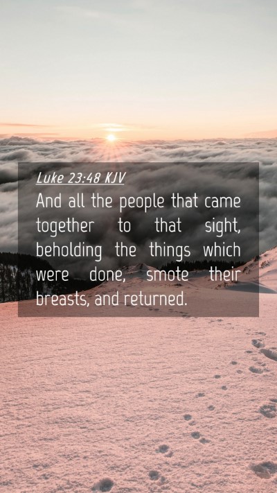 Picture 04 - Luke 23:48 KJV Mobile Phone Wallpaper - And all the people that came together to that - Mobile Bible Verse Wallpaper