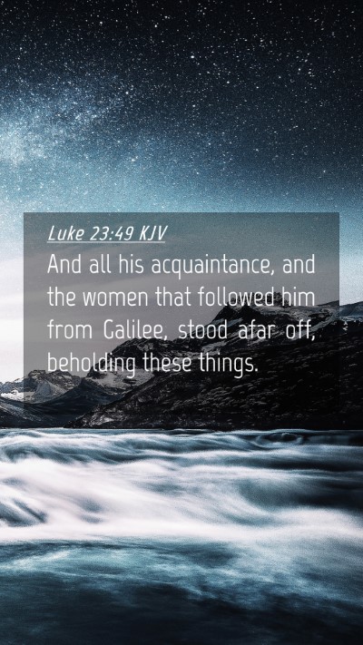 Picture 04 - Luke 23:49 KJV Mobile Phone Wallpaper - And all his acquaintance, and the women that - Mobile Bible Verse Wallpaper