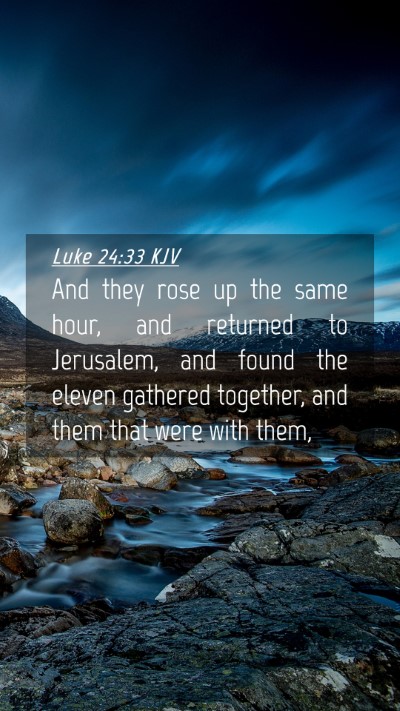 Picture 04 - Luke 24:33 KJV Mobile Phone Wallpaper - And they rose up the same hour, and returned to - Mobile Bible Verse Wallpaper