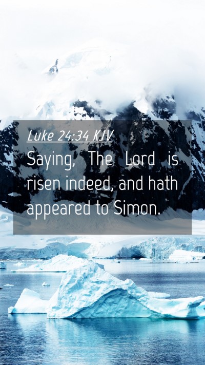 Picture 04 - Luke 24:34 KJV Mobile Phone Wallpaper - Saying, The Lord is risen indeed, and hath - Mobile Bible Verse Wallpaper