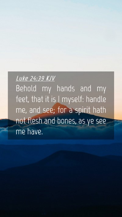 Picture 04 - Luke 24:39 KJV Mobile Phone Wallpaper - Behold my hands and my feet, that it is I myself: - Mobile Bible Verse Wallpaper
