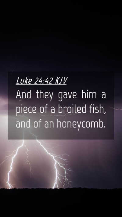 Picture 04 - Luke 24:42 KJV Mobile Phone Wallpaper - And they gave him a piece of a broiled fish, and - Mobile Bible Verse Wallpaper