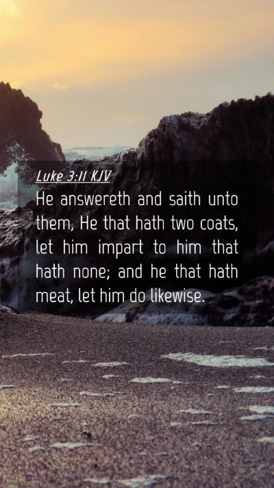 Picture 04 - Luke 3:11 KJV Mobile Phone Wallpaper - He answereth and saith unto them, He that hath - Mobile Bible Verse Wallpaper