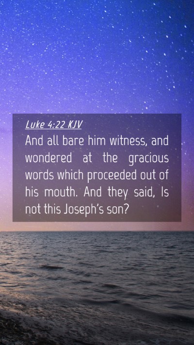 Picture 04 - Luke 4:22 KJV Mobile Phone Wallpaper - And all bare him witness, and wondered at the - Mobile Bible Verse Wallpaper